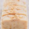 5 bars of handmade organic amber lemongrass soap with essential oils of lemongrass, clary sage and a blend of amber colored with calendula petals