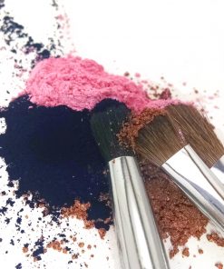Rich results on Google's SERP when searching for "custom eyeshadow" four loose mineral colors with makeup brushes blended eyeshadow making custom makeup