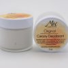 A jar of natural creamy deodorant made with zinc, essential oils, and organic apple cider vinegar for long-lasting freshness without aluminum.