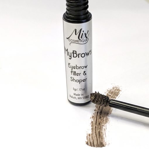 custom eyebrow filler and shaper with a spoolie brush to make application easy and precise
