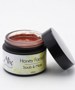 Honey Facial Scrub and Mask – a gentle exfoliating mask with honey to smooth, hydrate, and brighten skin.