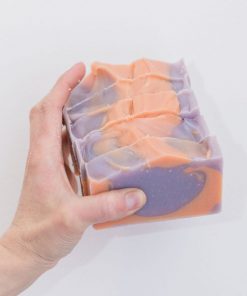 Natural handmade eco-friendly soap bars made with plant-based oils and essential oils, displayed in small batches at Mix Cosmetiques