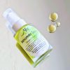 Immortelle Facial Serum Vitamin C facial oil on a mirror infused with Tetrahexadecyl Ascorbate and Organic rosehip oil it is good for acne but it will also give Plump, youthful skin with a Lightweight texture for glowing skin