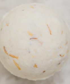 Sunshine bath bomb with lavender, orange, calendula petals, carrot extract, vanilla and rosemary