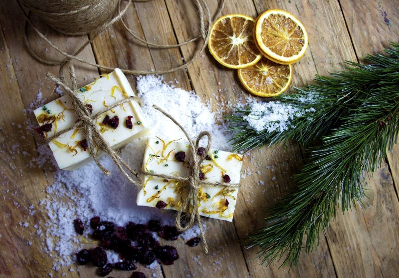 using organic ingredients to make holiday gifts at a christmas soap making workshop when looking for things to do in duluth or things to do in superior