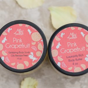organic body butter and exfoliating sugar scrub pink grapefruit luxuriantly rich body butter