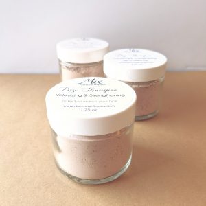 three dry shampoos with rice flour, essential oils to strengthen hair made with organic ingredients of oat flour, rhassoul clay and colloidal oats