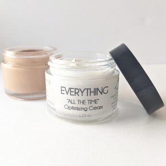 showing open everything all day cream and foundation made with cream base