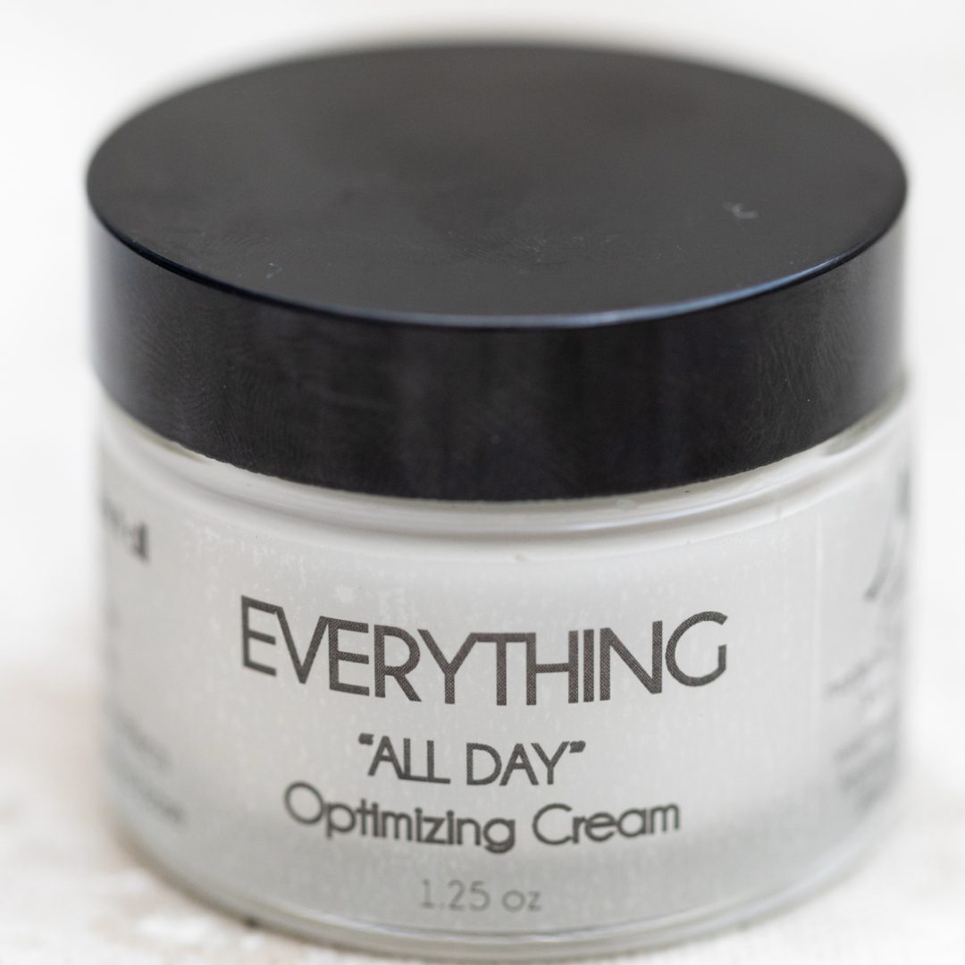 Everything all day optimizing cream and anti-aging tinted moisturizer made with niacinamide, pearl and silk peptides, vitamin c compound to hydrate and brighten
