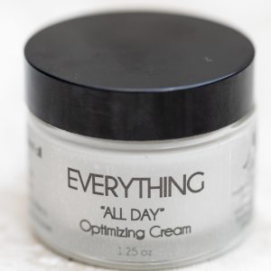 Everything all day optimizing cream made with niacinamide, pearl and silk peptides, vitamin c compound to hydrate and brighten