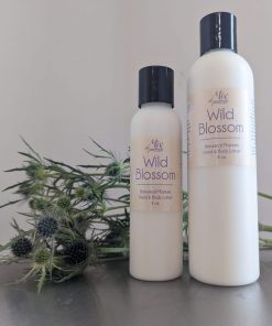 organic paraben and pthalate free all natural lotion in wild blossom scented with essential oils and made with plant based ingredients