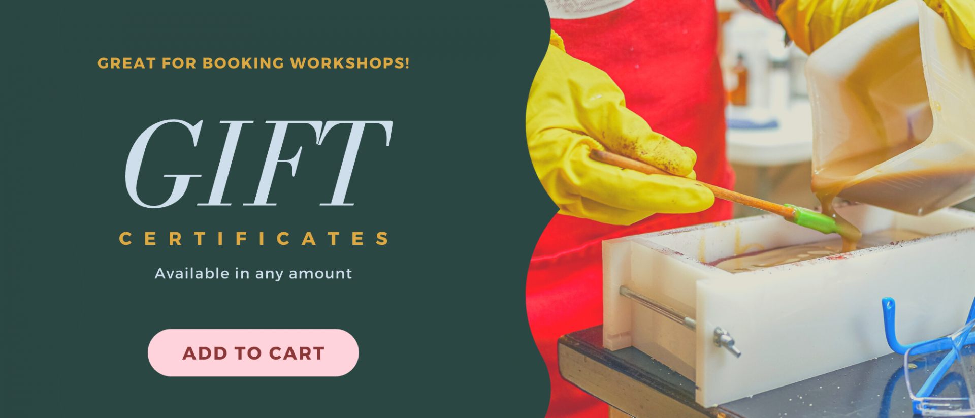 holiday cheery soap making pour for workshop class as things to do in duluth at mix cosmetiques cosmetics booked with gift certificate with add to cart option