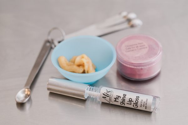 all the tools to make lip gloss in the mixery