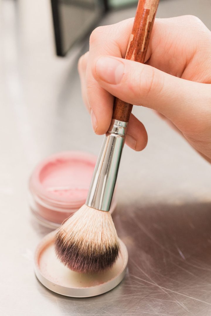 showing the finished custom blush from Mix Cosmetiques custom makeup experience